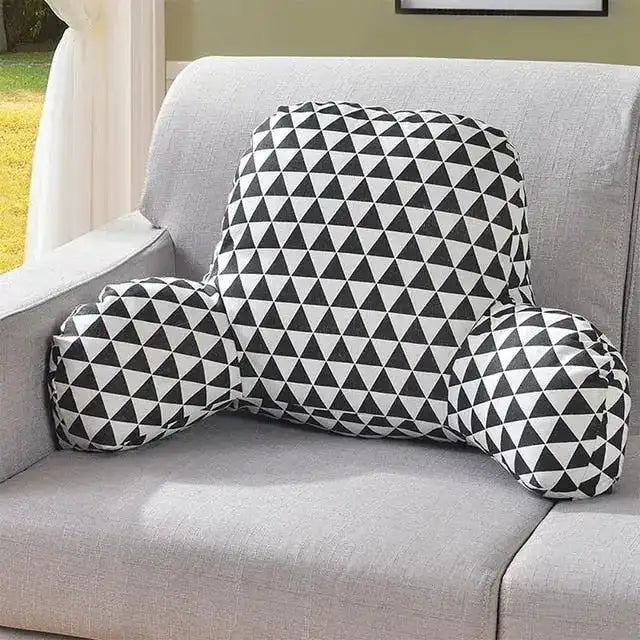 Coussin De Dossier Lombaire Johnear En Coton Imprimé - Support Lecture Lit, Canapé, Voiture
