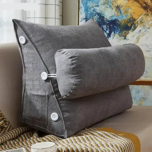 Coussin Triangulaire Gris - Coussin De Lecture
