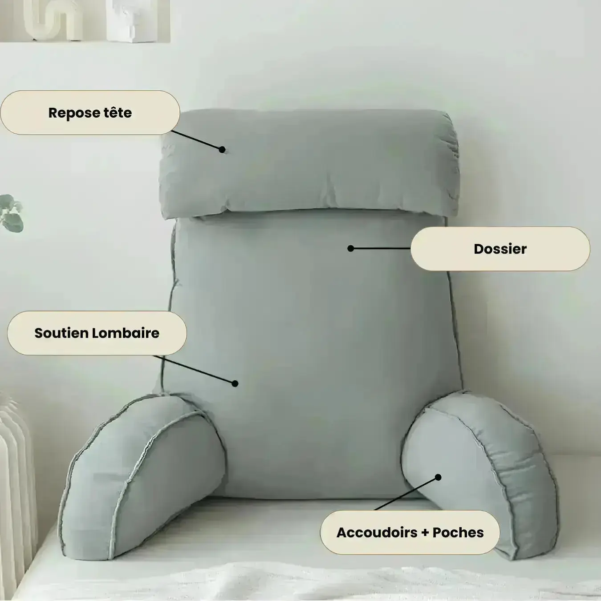 coussin lecture détails coussin