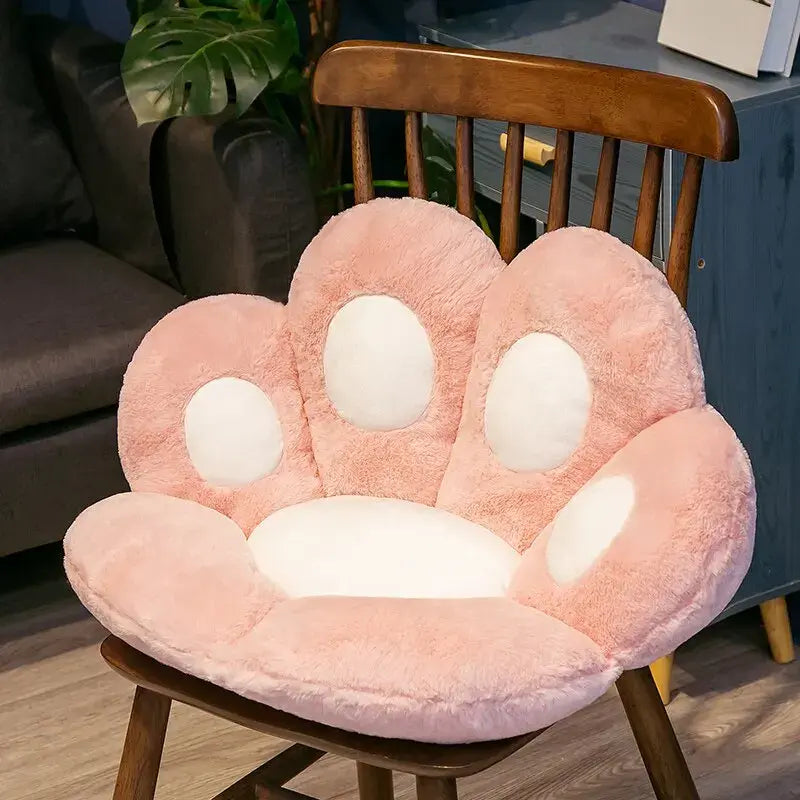 Coussin patte de chat moelleux rose Coussin De Lecture