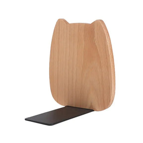Serre livre chat en bois