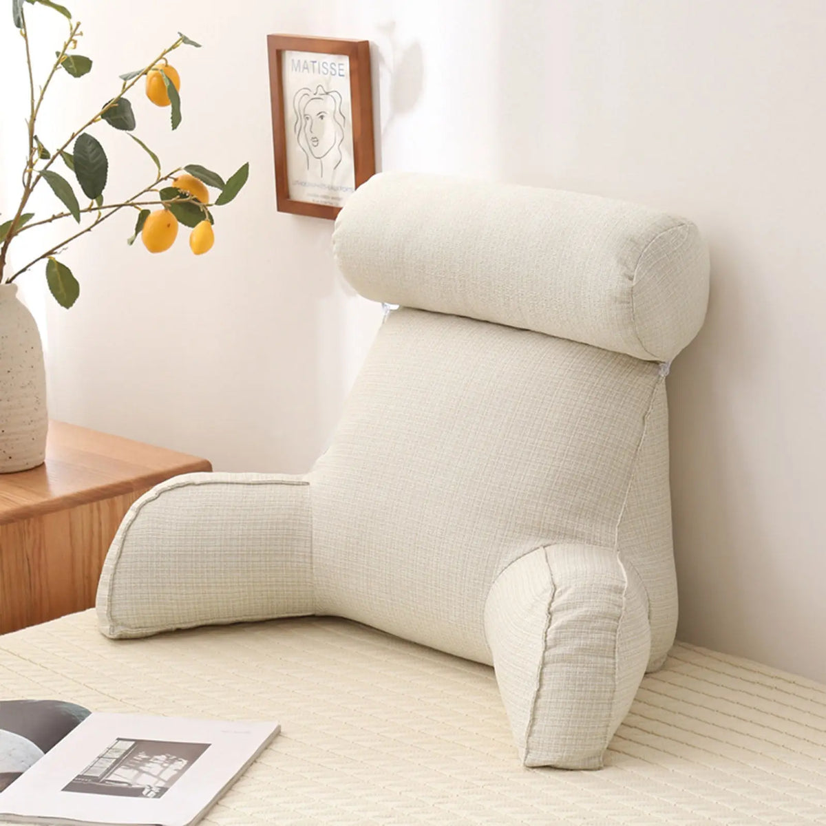 coussin de lecture moderne blanc