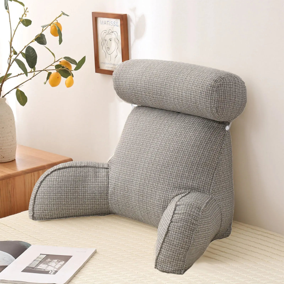 Coussin De Lecture Gris