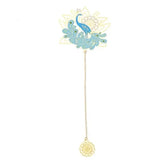 Marque page rond paon